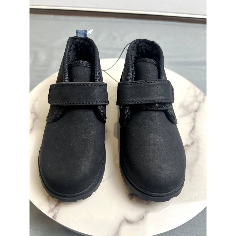 Cat & Jack Black Magnus Shoes Sherpa Lined Ankle Bootie Kid Boot Winter NWT READ